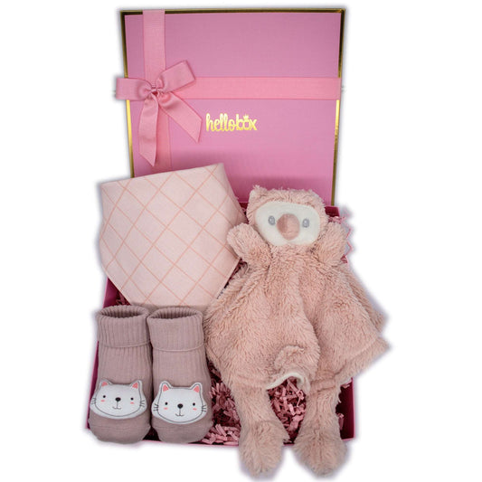 BabyStyle Starter Kit by MatchMyStyl: Elegantly Boxed Gift Set with Ultra-Soft Cuddle Cloth, High-Quality Cotton Bib, & Cozy Anti-Slip Socks - Tailored for Newborn Comfort & Style