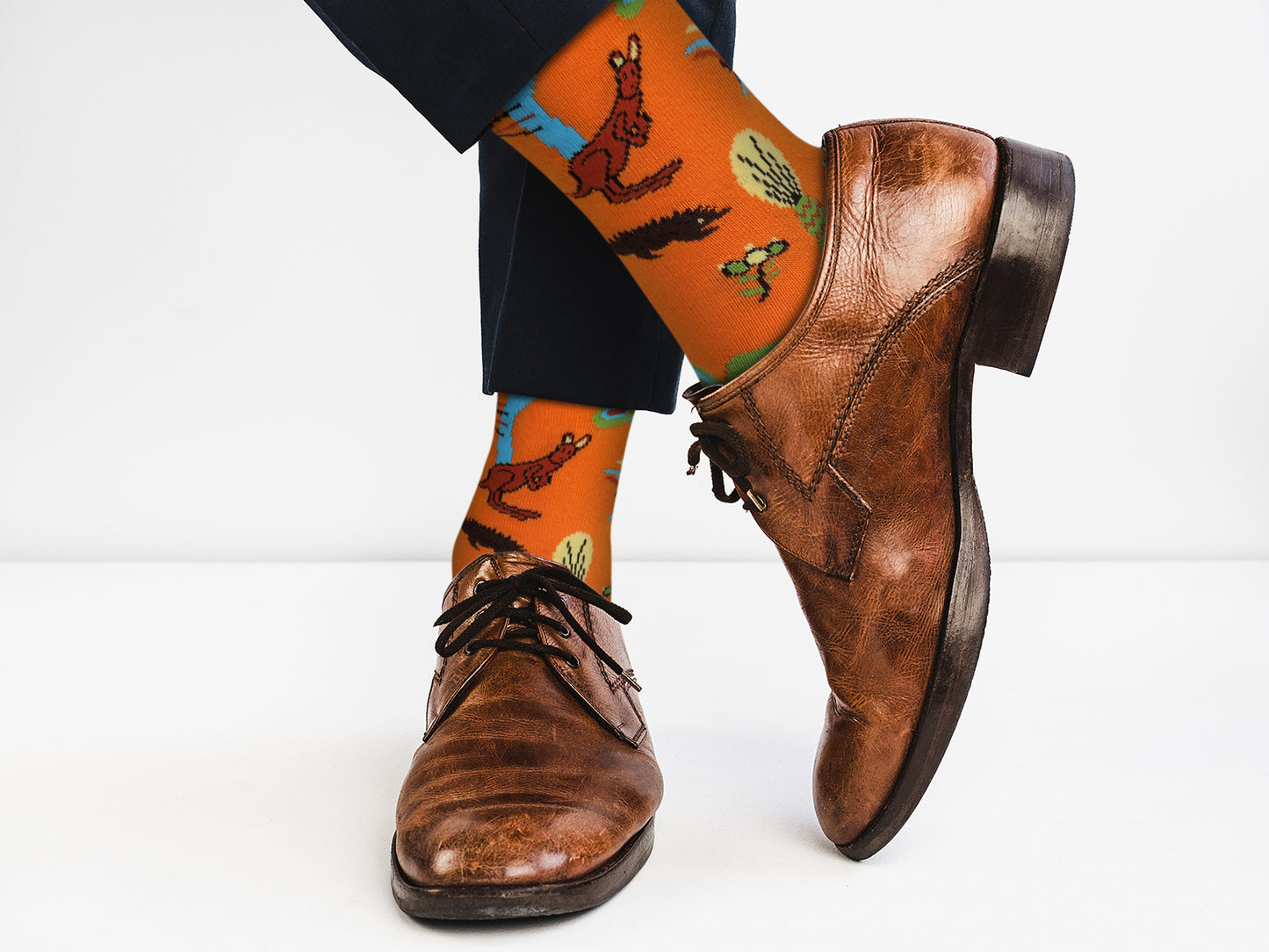 Sick Socks – Kangaroo ( Orange) – Casual Dress Socks